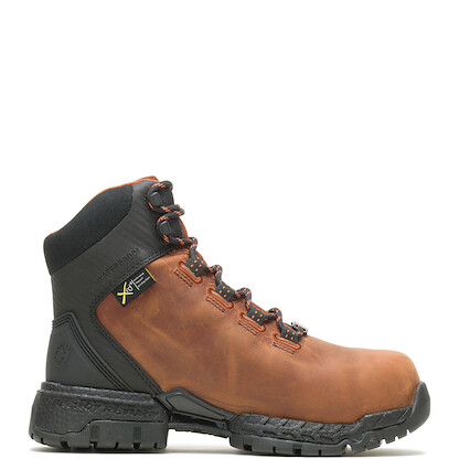 HYTEST Women's 6" FootRests® 2.0 Maya Waterproof Metatarsal Guard Nano Toe Hiker Work Boot Brown - K27111