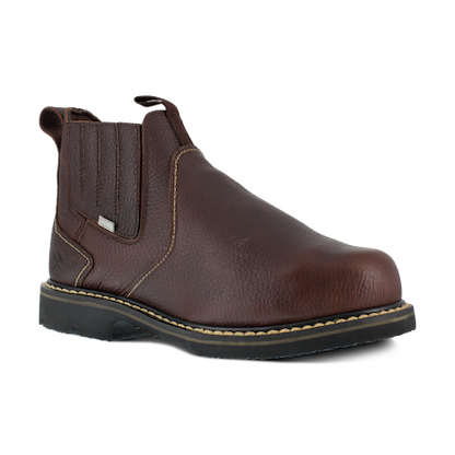 IRON AGE Men's 6" Groundbreaker Steel Toe Internal Metatarsal Guard Slip-On Work Boot Brown - IA5018