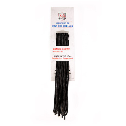 KG's Boot Guard 63" Heavy Duty Braided Nylon Boot Laces Black (1 pair) - 163BL