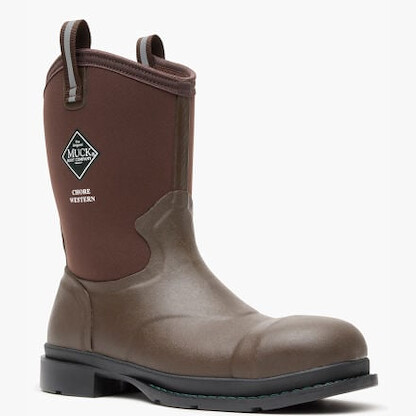 Muck Boot Company Men's 12” Chore Mid Alloy Toe Waterproof Western Work Boot Brown - MCHWM91