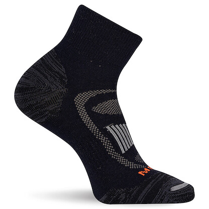 Merrell Unisex Zoned Quarter Hiker Socks Black (1 pair) - MEA33528Q1B4001-BLACK