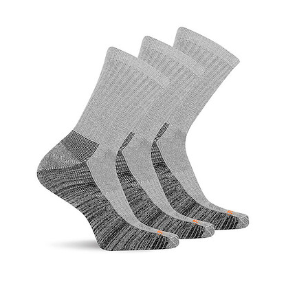 Merrell Unisex Everyday Work Crew Socks Gray Heather (3 pairs) - MEA33559C3B2001-GRAYH