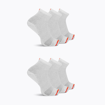 Merrell Unisex Cotton Ankle Socks White (6 pairs) - MEA33565Q6B2001-WHITE