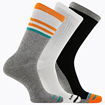 Merrell Unisex Cushioned Cotton Crew Socks Orange Assorted (3 pairs) - MEA33629C3B2001-ORAST