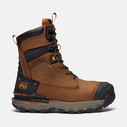 Timberland PRO Men's 8" Boondock Ultralight Composite Toe WP EH Full-grain Leather Work Boot Light Brown - TB0A648YEM8