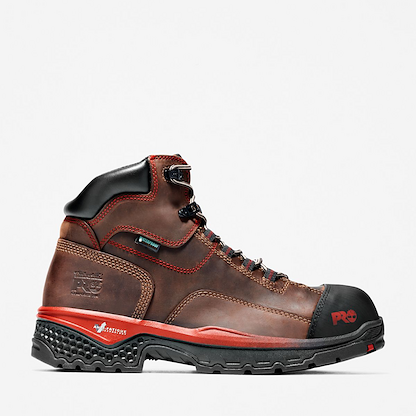 Timberland PRO Men's 6" Bosshog Composite Toe Puncture Resistant Waterproof Work Boot Brown/Red - TB1A1WSB214