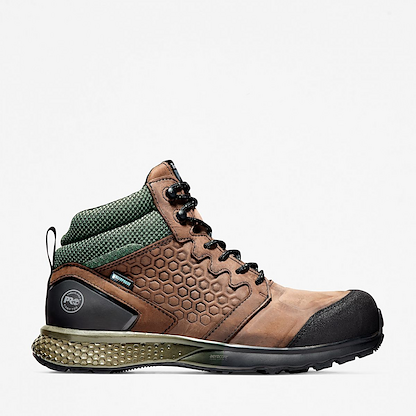 Timberland PRO Men's Reaxion Mid Composite  Toe Waterproof Athletic Work Boot Brown/Green - TB1A1ZRC214