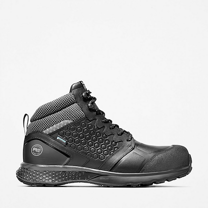 Timberland PRO Men's Reaxion Mid Composite Toe Waterproof Athletic Work Boot Black/Gray - TB1A1ZC9001