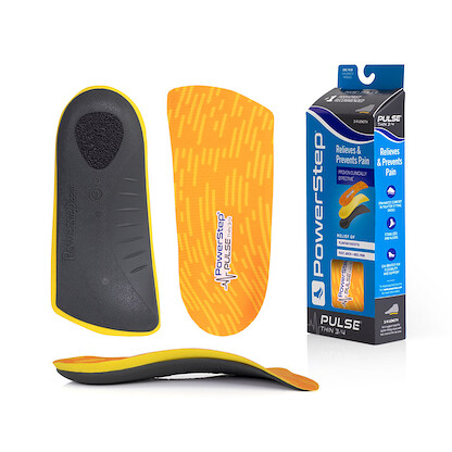 PowerStep Unisex PULSE Thin 3/4 Length Arch Support Insoles for Cleats & Spikes Orange (1 pair) - 5047-03
