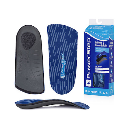 PowerStep Unisex Pinnacle 3/4 Length Arch Supporting Insoles Blue (1 pair) - 5012-03