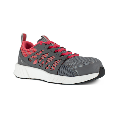Reebok Work Women's Fusion Flexweave™ Composite Toe ESD Athletic Work Shoe Grey/Red - RB312