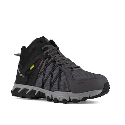 Reebok Work Men's Trailgrip Alloy Toe Internal Metatarsal Guard Mid-Cut Athletic Work Boot Black/Grey - RB3404