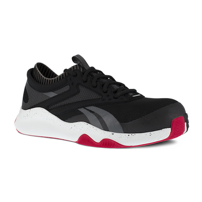 Reebok Work Men's HIIT TR Composite Toe ESD Athletic Work Shoe Black/Red - RB4080