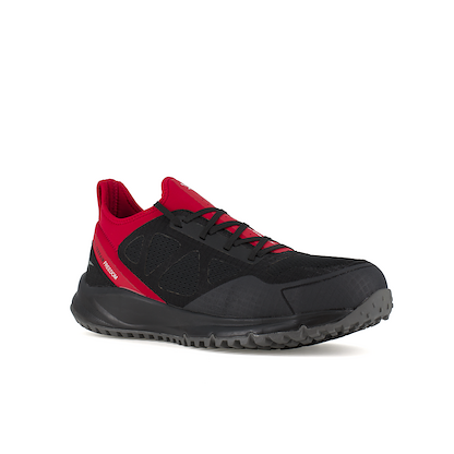Reebok Work Men's All Terrain Steel Toe ESD Trail Running Work Shoe Black/Red - RB4093