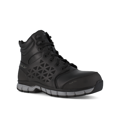 Reebok Work Men's 6" Sublite Cushion Alloy Toe Athletic Work Boot Black - RB4607