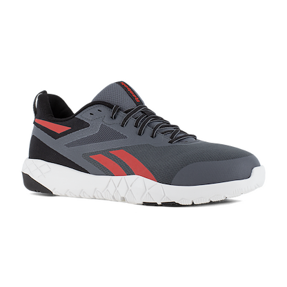 Reebok Work Men's Flexagon Force XL Composite Toe ESD Athletic Work Shoe Grey/Red  - RB5443