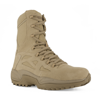 Reebok Work Men's 8" Rapid Response Soft Toe Stealth Boot with Side Zipper Desert Tan - RB8895