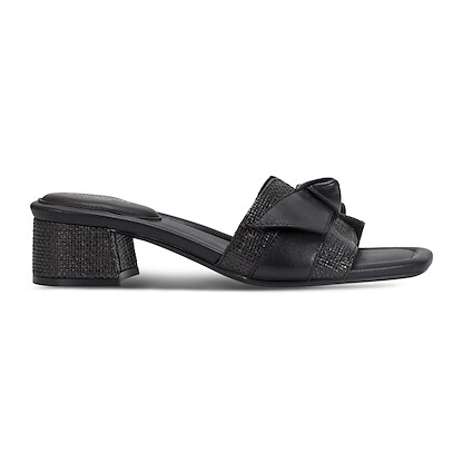 Rockport Women's Carsie Lock Heel Square Toe Black Sandals - W-Carsie2-BLK01