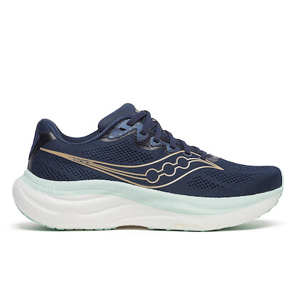 Saucony Women's Ride 19 Wide Navy/Aqua Running Shoes - S11056-110