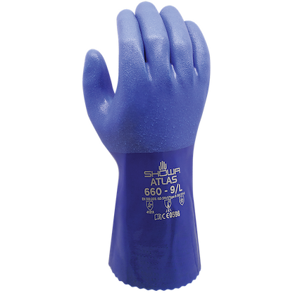 SHOWA Unisex Atlas 660 Chemical Protection Gloves Blue (1 pair) - 660B