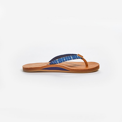 Hari Mari Women's Shibori Arch Support Flip Flops Indigo - 2650-308