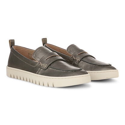 Vionic Women's Uptown Loafer Gunmetal Metallic Leather - I6609LH027