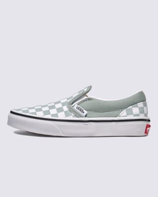 VANS Kids' Classic Slip-on Shoe Color Theory Checkerboard Pure Grey - VN000D0JEPO
