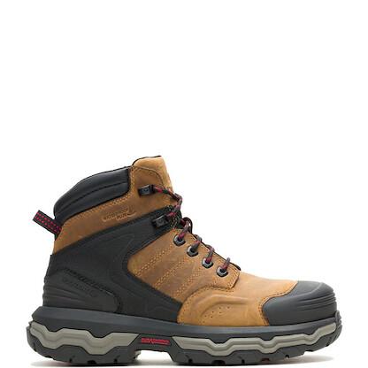 WOLVERINE Men's 6" Alpha Infinity Soft Toe WP Work Boot Full-grain Leather Dark Tan - W250051