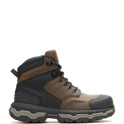 WOLVERINE Men's 6" Alpha Infinity Soft Toe WP Work Boot Full-grain Leather Dark Coffee - W250052