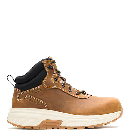 Wolverine Men's Mid Ride Wedge EB Soft Toe WP Full-grain Leather Work Boot Cashew - W250062
