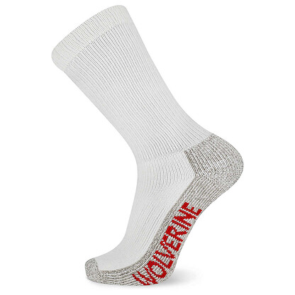 Wolverine Men's Steel-Toe Cotton Crew Socks White (2 pairs) - WWM40001C2B2001-WHITE