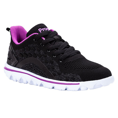 Propet Women's TravelActiv™ Axial Walking Shoe Black/Purple - WAT092MBPU