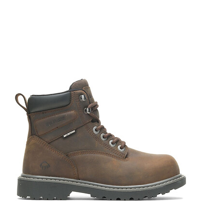 WOLVERINE Women's 6" Floorhand Steel Toe Waterproof Work Boot Brown - W10696