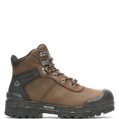 WOLVERINE Men's Warrior 6" Internal Metatarsal Guard Composite Toe Work Boot Dark Coffee - W10942