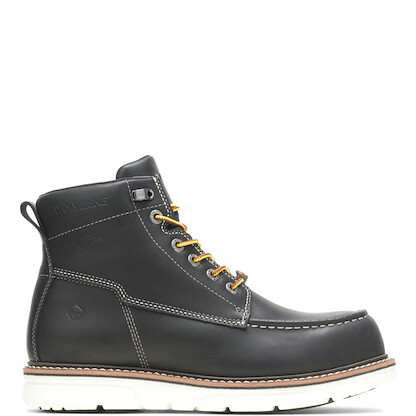 WOLVERINE Men's I-90 6" DuraShocks® Moc Toe Soft Toe Work Boot Black/White - W200147