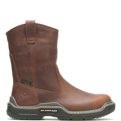 WOLVERINE Men's Raider DuraShocks® Wellington Waterproof CarbonMAX® Composite Toe Work Boot Peanut - W211129