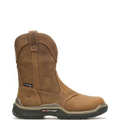 WOLVERINE Men's 10" Raider DuraShocks® Western CarbonMAX® Composite Toe Wellington Work Boot Real Brown - W221045