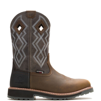 WOLVERINE Men's Rancher Pro HyperRest SoftToe Waterproof Wellington Work Boot Titanium - W250030