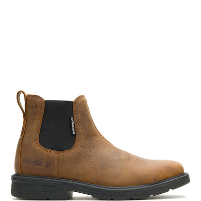 WOLVERINE Men's Rancher Level Waterproof EH SR Steel Toe Nubuck leather Ankle Work Boot Sudan Brown - W251061