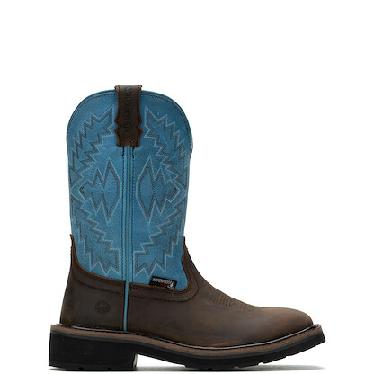WOLVERINE Women's 10" Rancher Arrow Steel Toe Waterproof Wellington Work Boot Blue - W241053