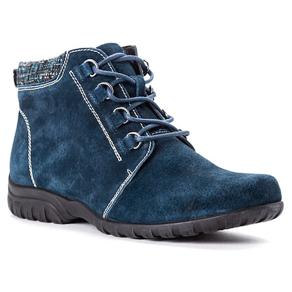 Propet Women's Delaney Ankle Boot Navy Suede - WFV002SNAV
