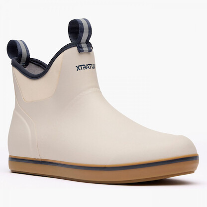 XTRATUF Men’s 6” Sport Ankle Deck Boot Ivory Navy - XMAB100
