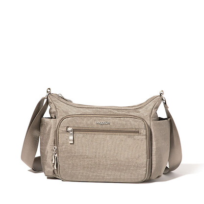 Baggallini Crosstown Hobo Crossbody Sterling Shimmer - XTN933-B0865