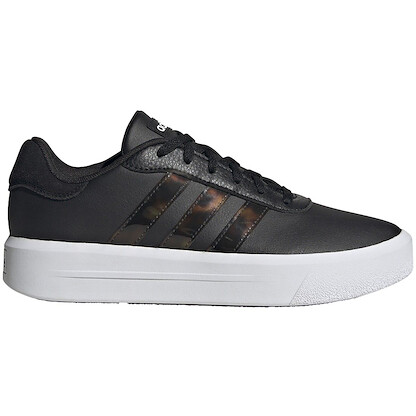 Adidas Women's Court Platform Shoes Core Black/Core Black/White - HP9433