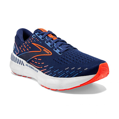 Brooks Men's Glycerin GTS 20 Supportive Running Shoe Blue Depths/Palace Blue/Orange - 110383-444