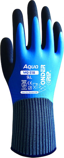 Wonder Grip Unisex Double Latex Coated Glove Aqua - WG-318