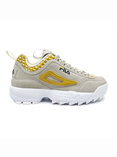 FILA Women's Disruptor II Woven Sneaker Gardenia/Banana/Thyme - 5XM01548-137