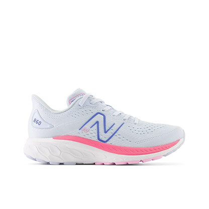 New Balance Kid's Fresh Foam X 860 V13 Running Shoe, Moon Dust/Neon Pink, 4 Wide US