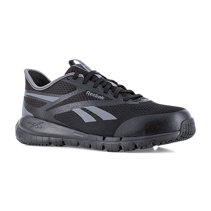 Reebok Work Men's Flex Trainer Composite Toe Easy On/Off Athletic Work Shoe Black/Gray - RB5121
