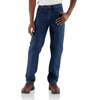 Carhartt Workwear Men's Flame Resistant Relaxed Fit Heavyweight Denim Pants - FRB160-DENIM